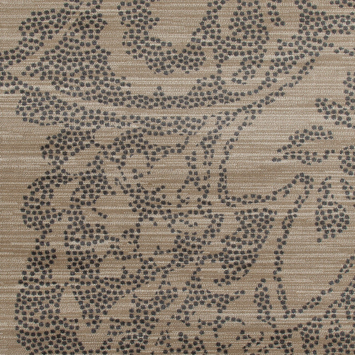 Bastille Large Damask Beige 5'3"x7'7" Oval Area Rug
