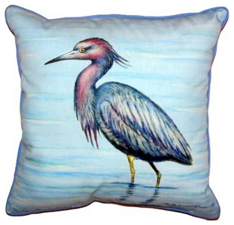 Dick's Little Blue Heron Small Indoor/Outdoor Pillow 12x12 - Set of Two