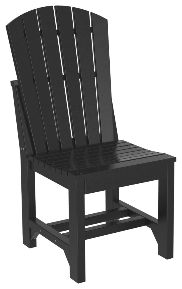 Set of 4 Poly Adirondack Dining Chairs, Black, Side Chair, Dining Height
