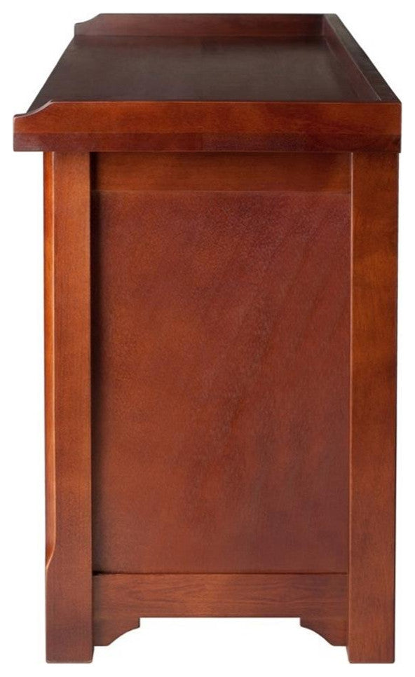 Winsome Verona Storage Solid Wood Bench with 3 Foldable Baskets - Walnut