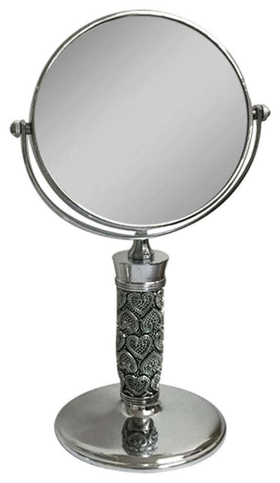 nu steel Beaded Heart Mirror