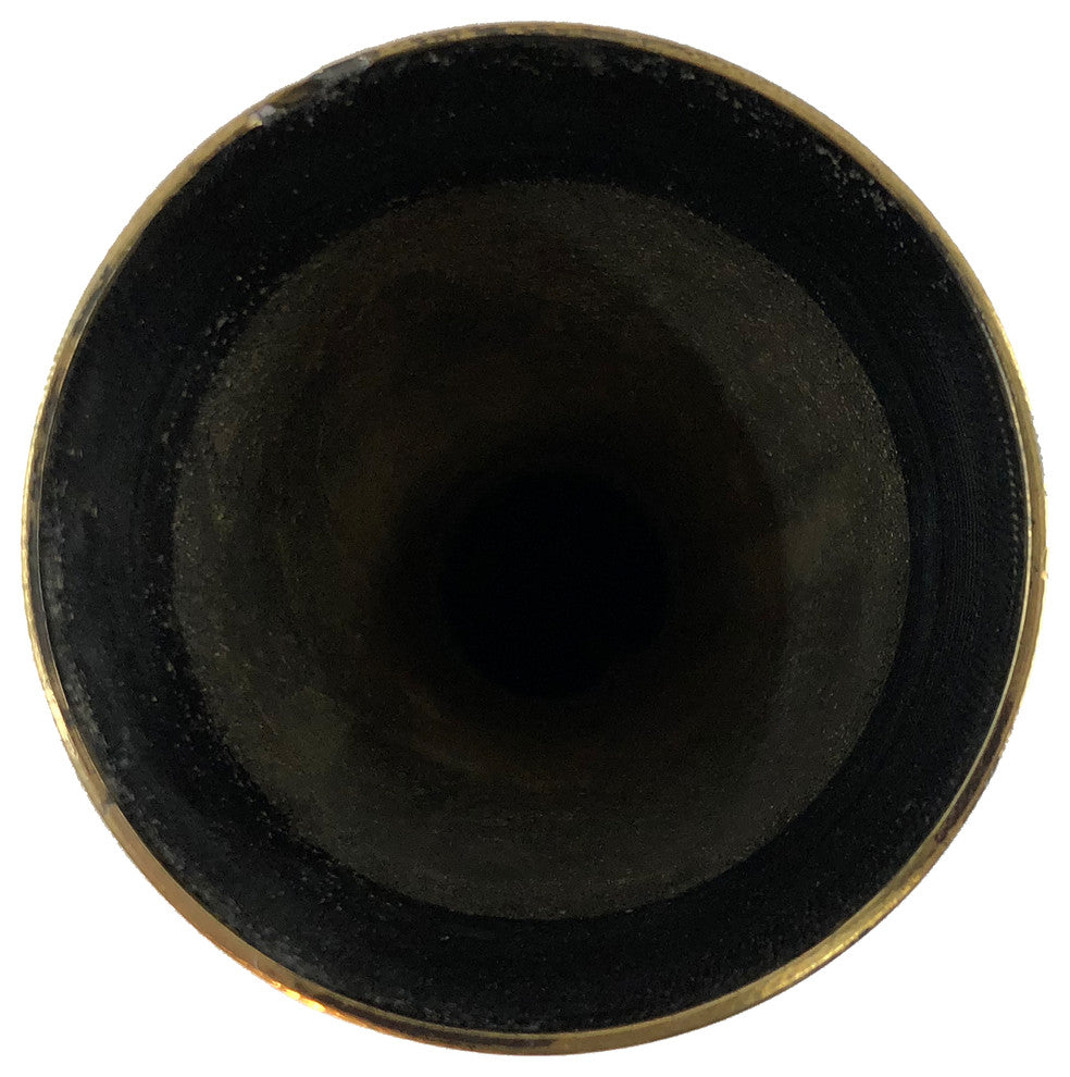 Natural Geo Brass Floral Black/Gold Table Vase