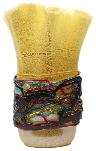 Murano Glass Colorado Silver Tall Handkerchief Vase