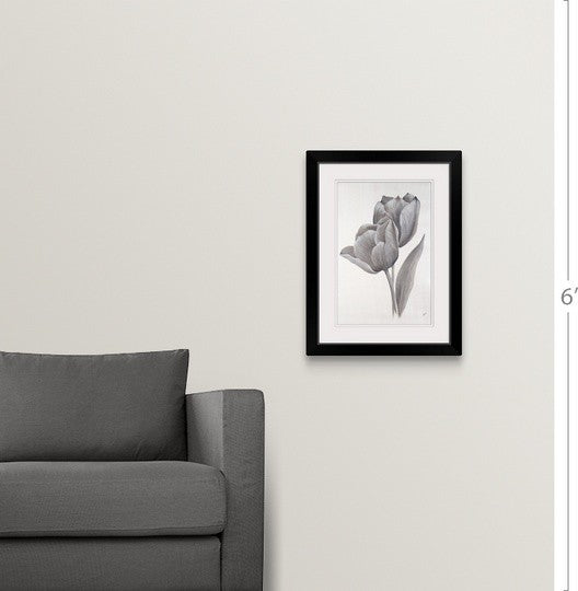 "Delicate Silver I" Black Framed Art Print, 20"x26"x1"