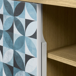 Dann Sideboard Petal Contemporary Art Design, Oak Legs