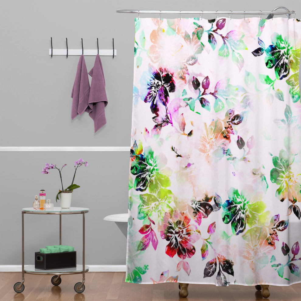 Deny Designs Cayenablanca Romantic Flowers Shower Curtain