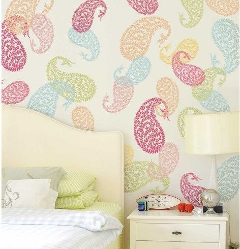 Jaipur Paisley Wall Art Stencil, Small