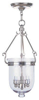 Livex 5063-35 3 Light Polished Nickel Chain Lantern, Polished Nickel
