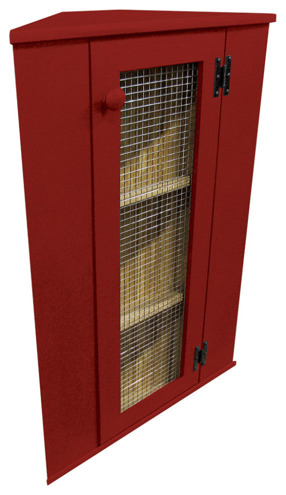 Corner Cabinet Top Hutch, Red