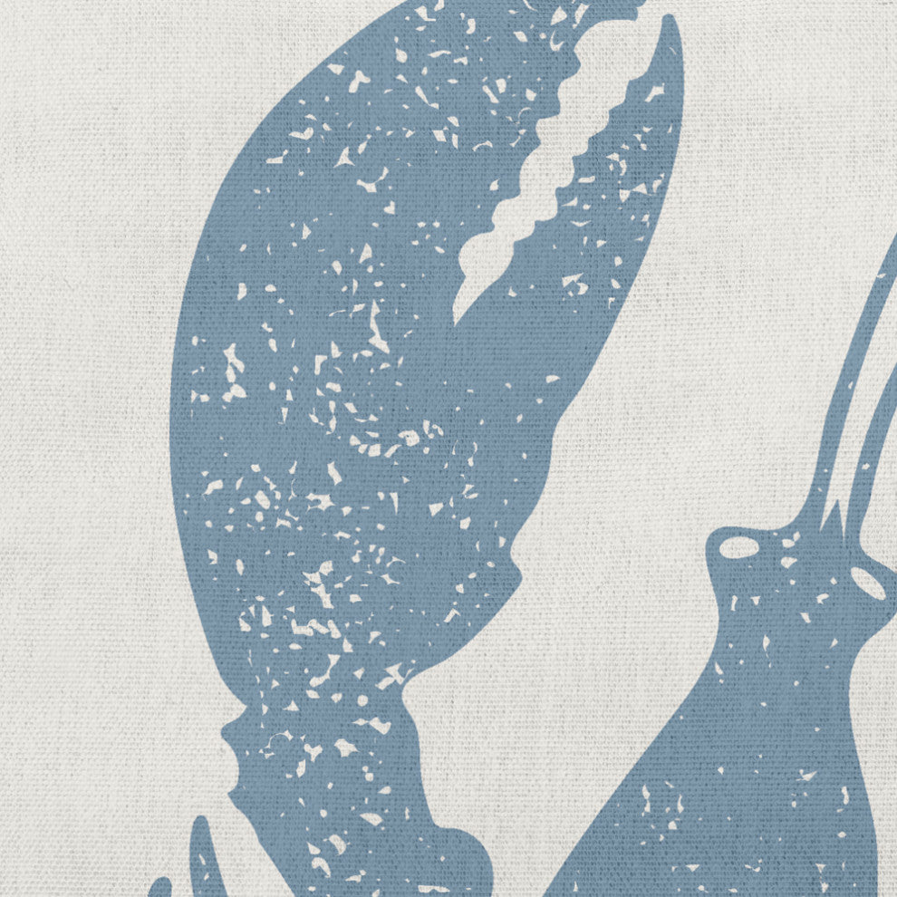 26x26" Lobster Nautical Decorative Indoor Pillow, Dusty Smoke and White