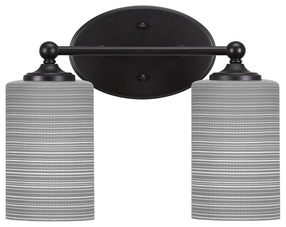 Capri 2-Light Bath Bar, Matte Black/Gray Matrix