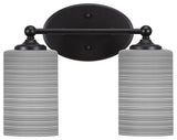 Capri 2-Light Bath Bar, Matte Black/Gray Matrix
