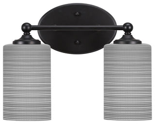 Capri 2-Light Bath Bar, Matte Black/Gray Matrix