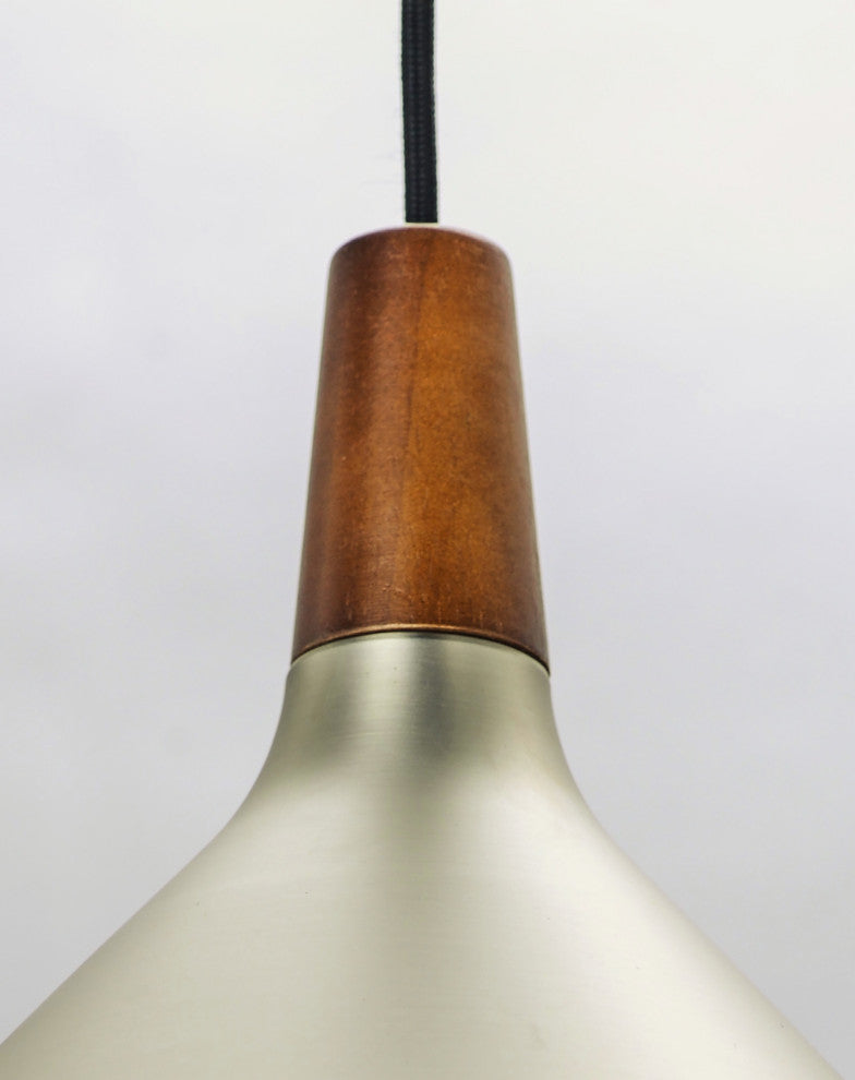 Maxim 11350 Nordic 1 Light 7" Wood / Aluminum Pendant - Walnut / Black