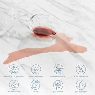 Traverse 50" Round Performance Artificial Marble Dining Table Black White -5508