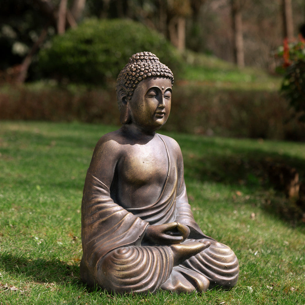 19"H MGO Meditating Buddha Statue