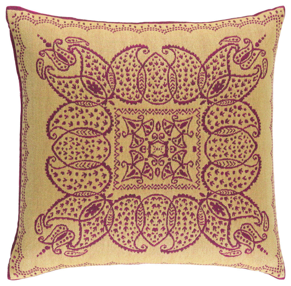 Surya Indira IR-002 20"x20" Pillow Kit, Lime/Bright Pink