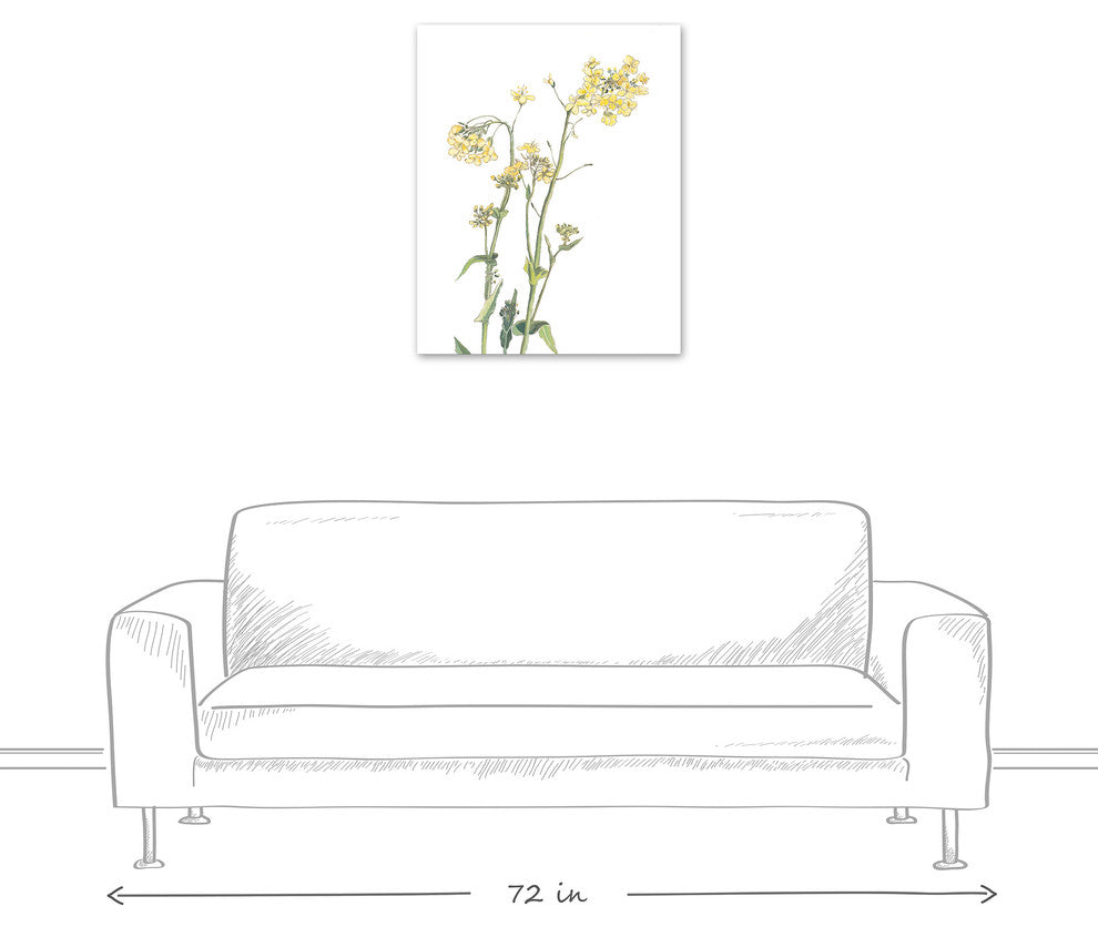 Yellow and Green Floral Botanicals 24x30 Canvas Wall Art
