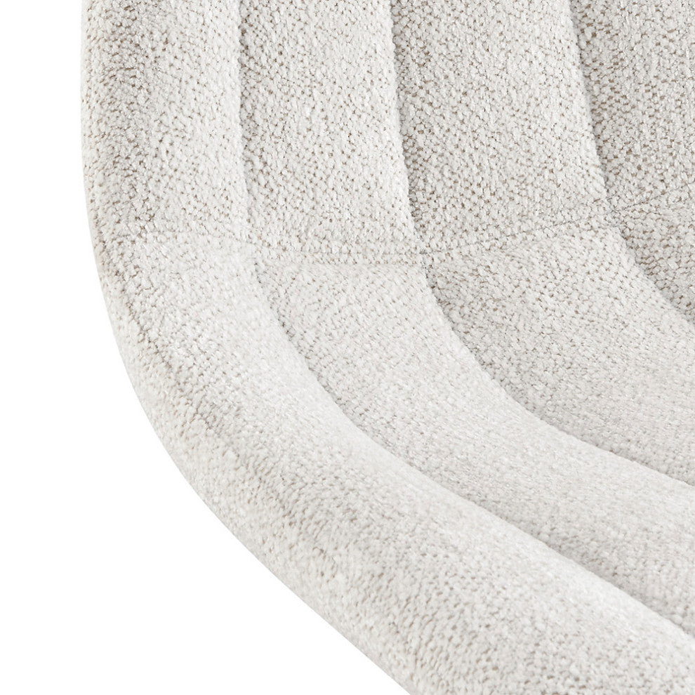 Robert PU Swivel Office Chair, Posh Ivory, Fabric