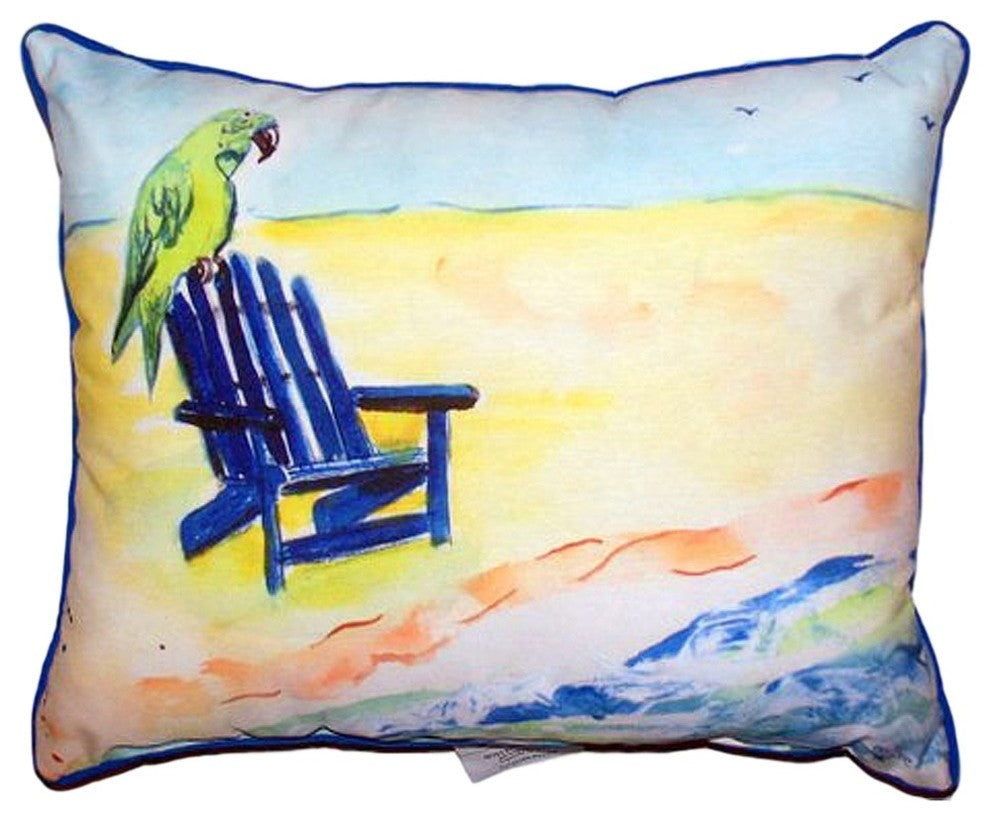 Parrot and Chair Large Indoor/Outdoor Pillow, 16"x20"