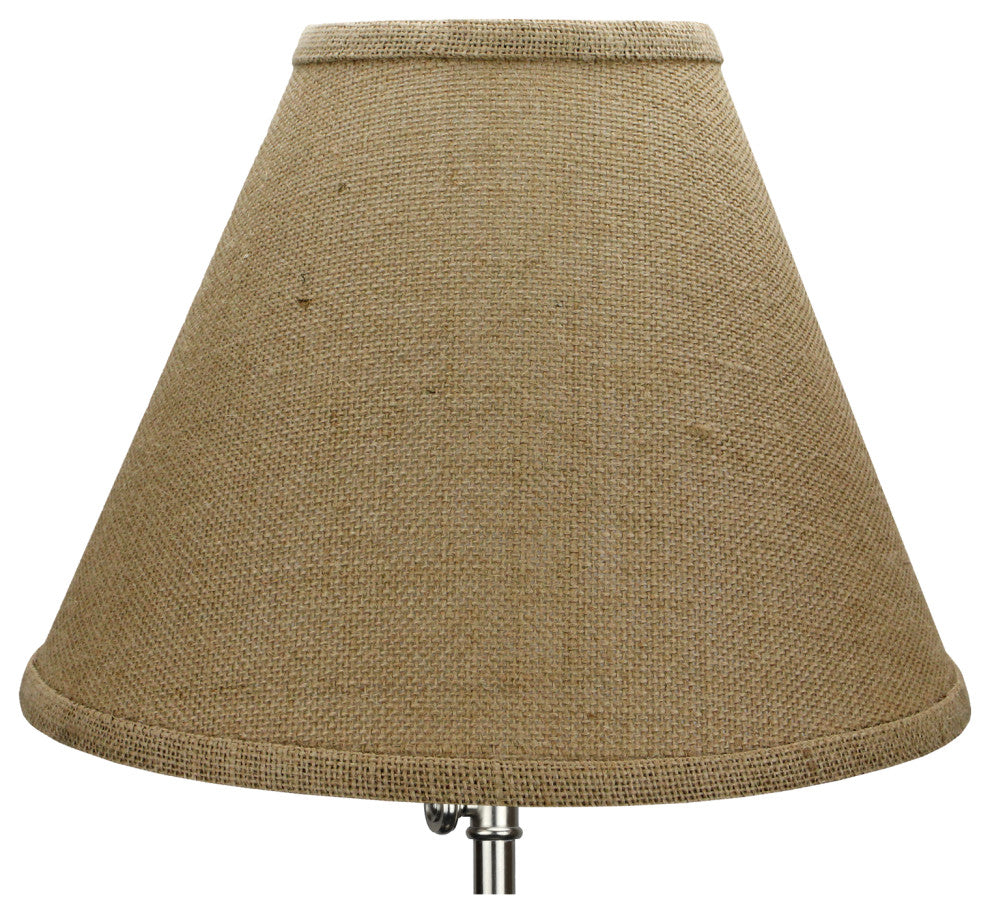 Fenchel Shades 6"x12"x9" Brass Spider Attachment Empire Lamp Shade, Burlap Natur