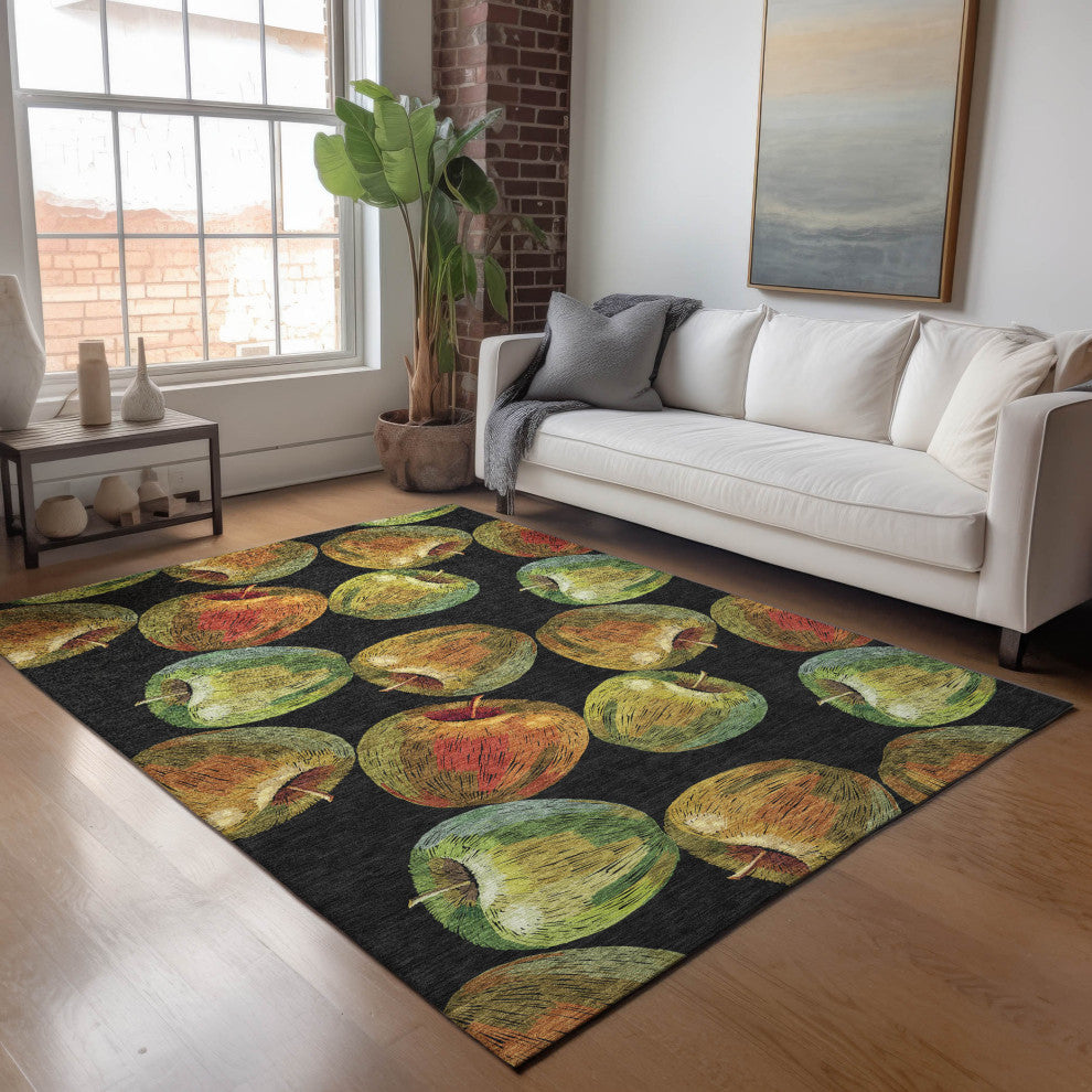 Addison Premium Washable Mayfield AMF163 black 8' x 10' Rug