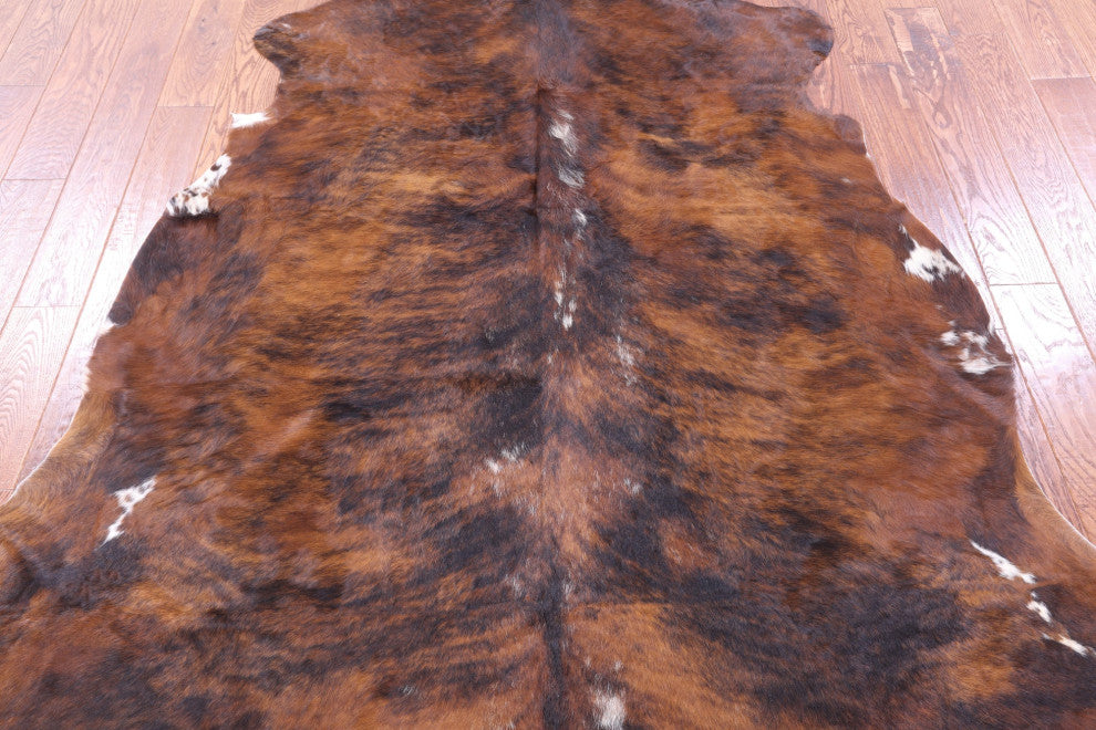 7' 6" X 6' 8" Brindle Natural Cowhide Rug C1752
