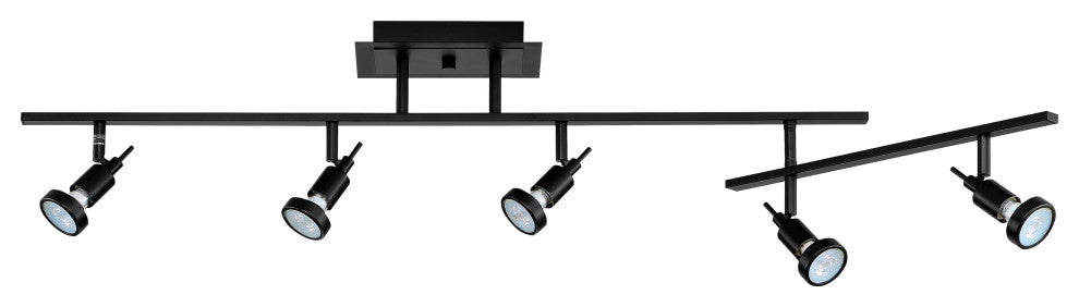 Viper, 5-Light LED Semi-Flush With Articulating Arm, Black, Replaceable LED