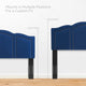 Headboard, Twin Size, Velvet, Blue Navy, Modern Contemporary, Bedroom Master