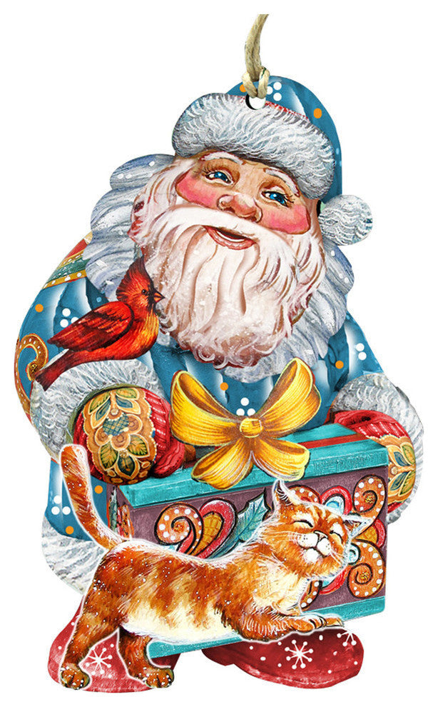 Curious Kitty Santa Scenic, Decorative Ornament