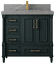 Aberdeen 36 Center Sink Bath Vanity in Dark Forest Green 2" Piatra Gray