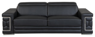 Rome Contemporary Genuine Italian Leather Sofa Black