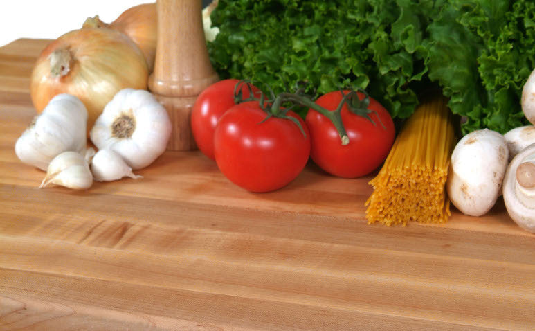 1.5" Thick Maple Edge Grain Countertop, Varnique Semi-Gloss, 42"l