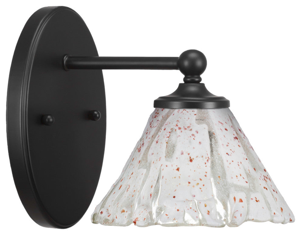 Capri 1-Light Wall Sconce, Matte Black/Italian Ice