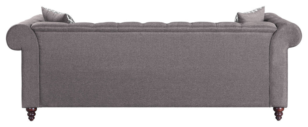 Waldina Reversible Sectional Sofa, Brown Fabric