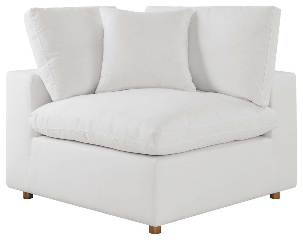 Modular Sectional Deep Sofa Set, White, Fabric, Modern, Lounge Cafe Hospitality