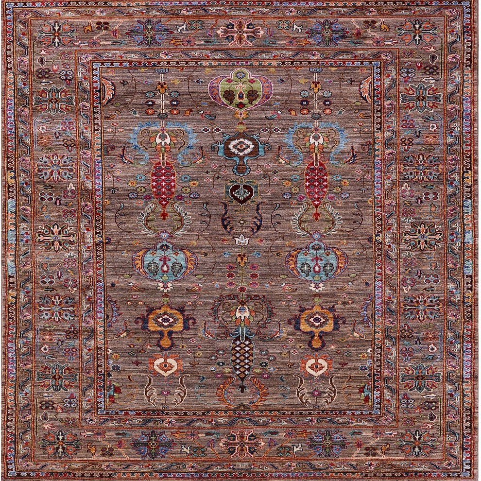 Ahgly Company Indoor Square Mid-Century Modern Area Rugs, 8' Square
