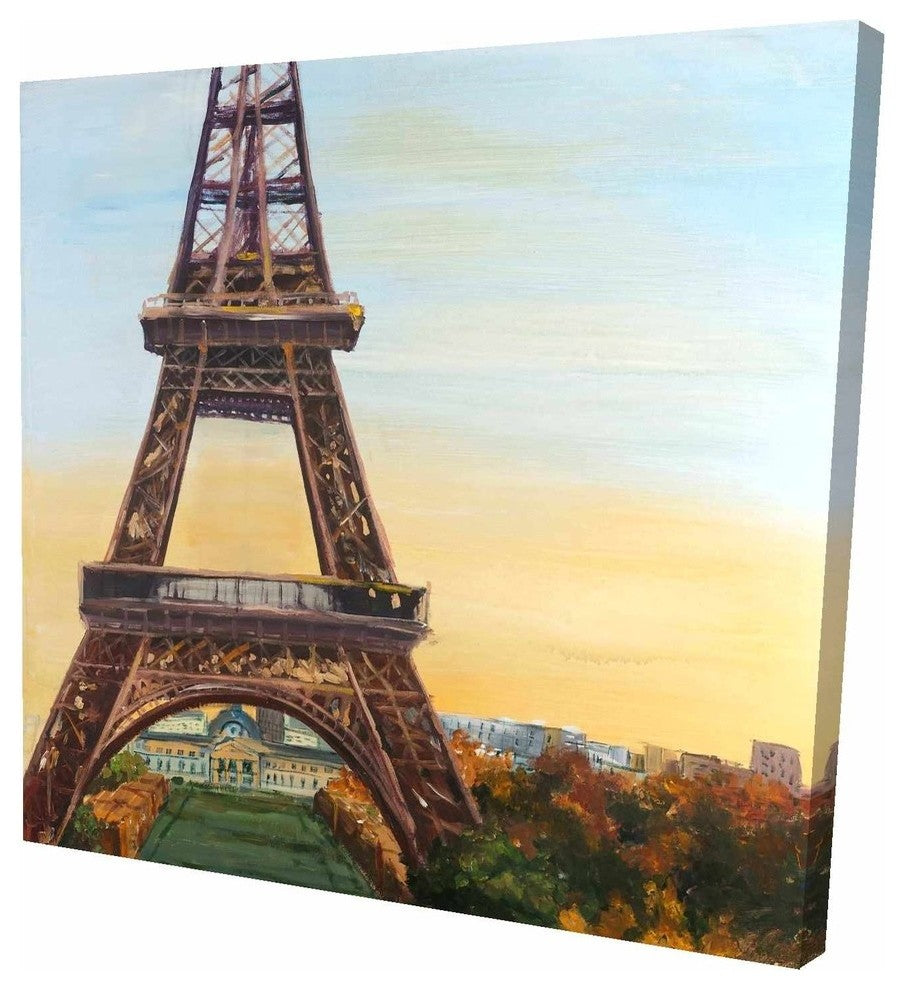 Eiffel Tower By Dawn, Fine Art Gallery Wrapped Canvas, 24"x24"