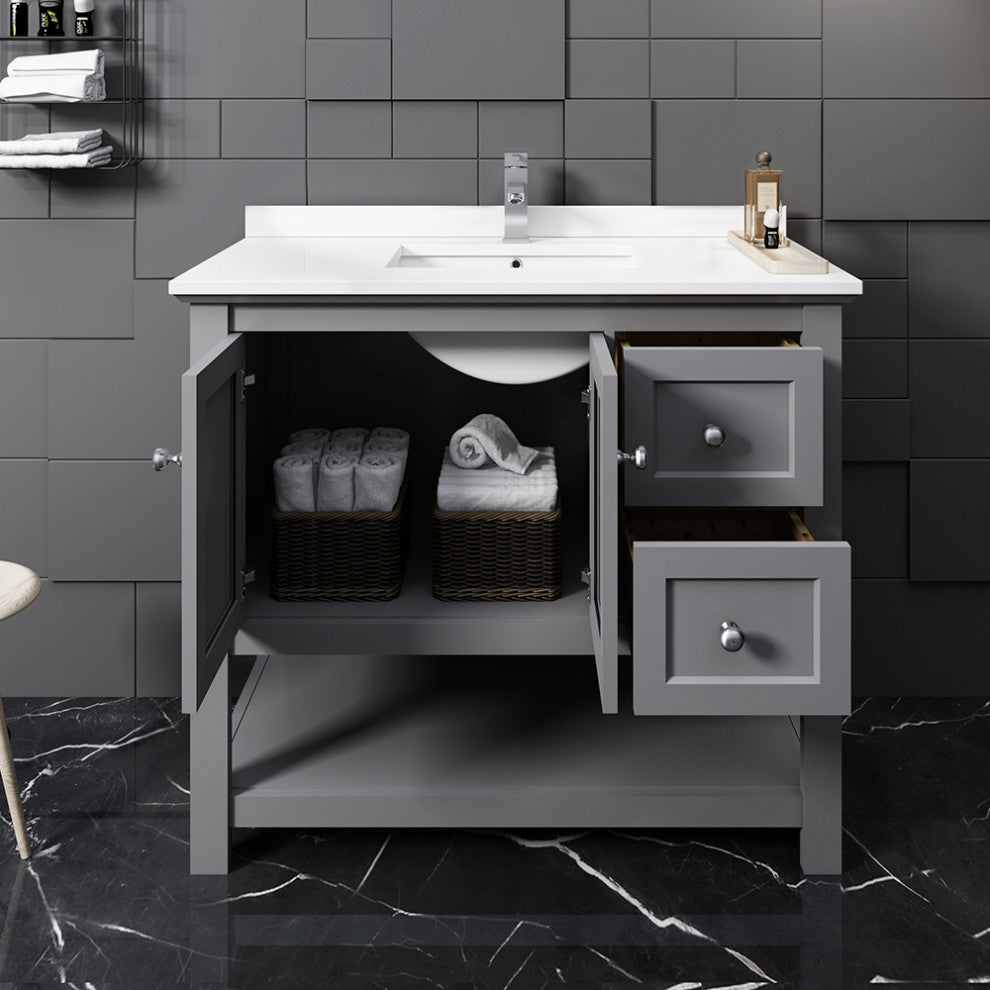 Fresca Manchester 40" Gray Cabinet With Top and Sink
