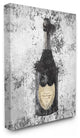 Champagne Gray Gold Ink Illustration Canvas Wall Art, 24"x30"