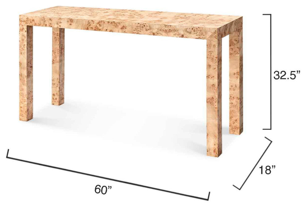 Archer Burl Wood Console, Natural