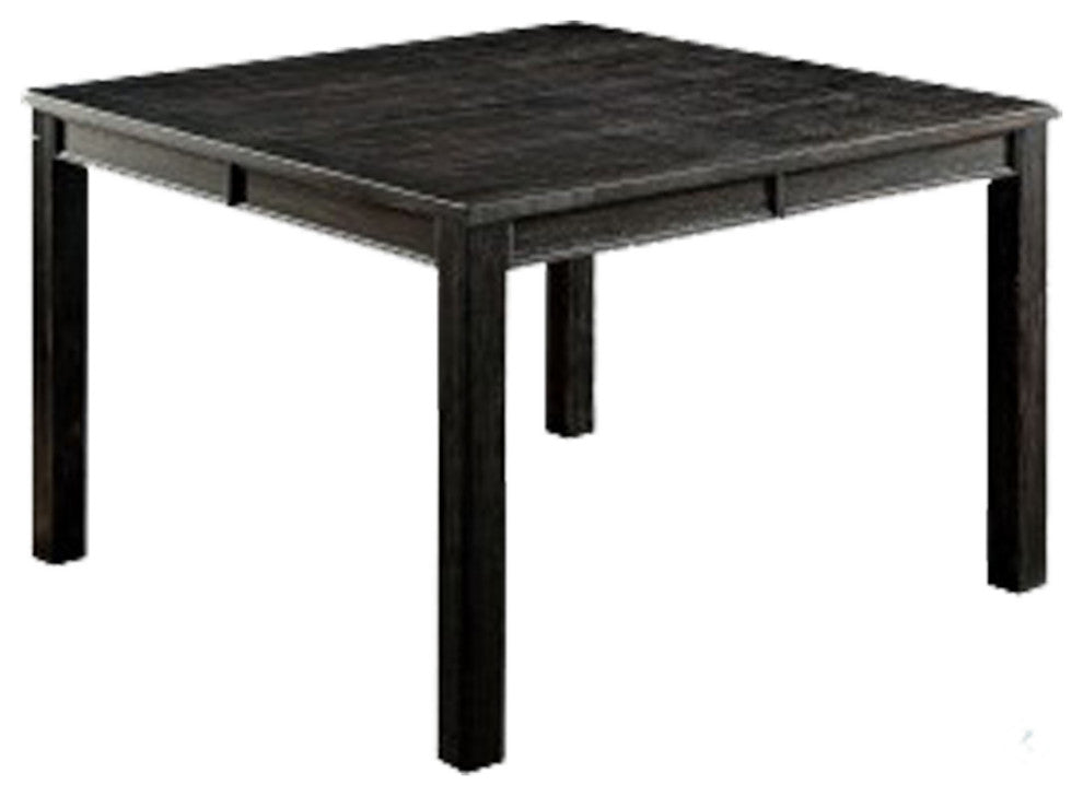 Benzara BM235495 Wooden Counter Height Table With Block Legs, Antique Black