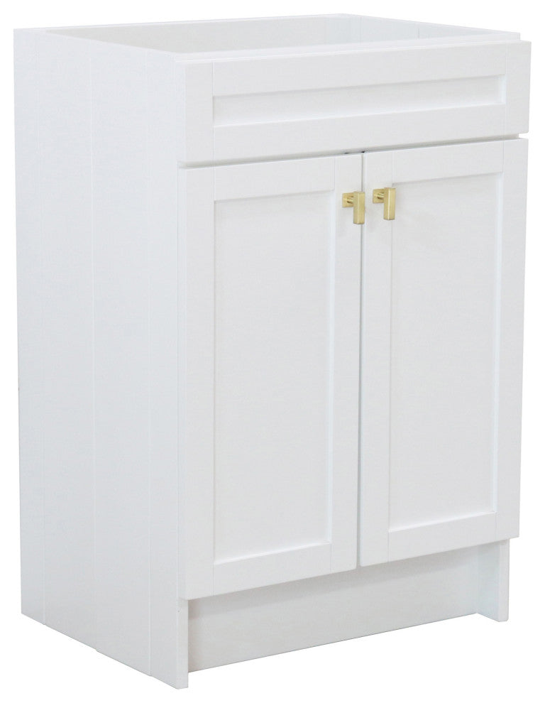 SmartFold 23" Single Sink Vanity Cabinet, White Finish, Gold Hardware