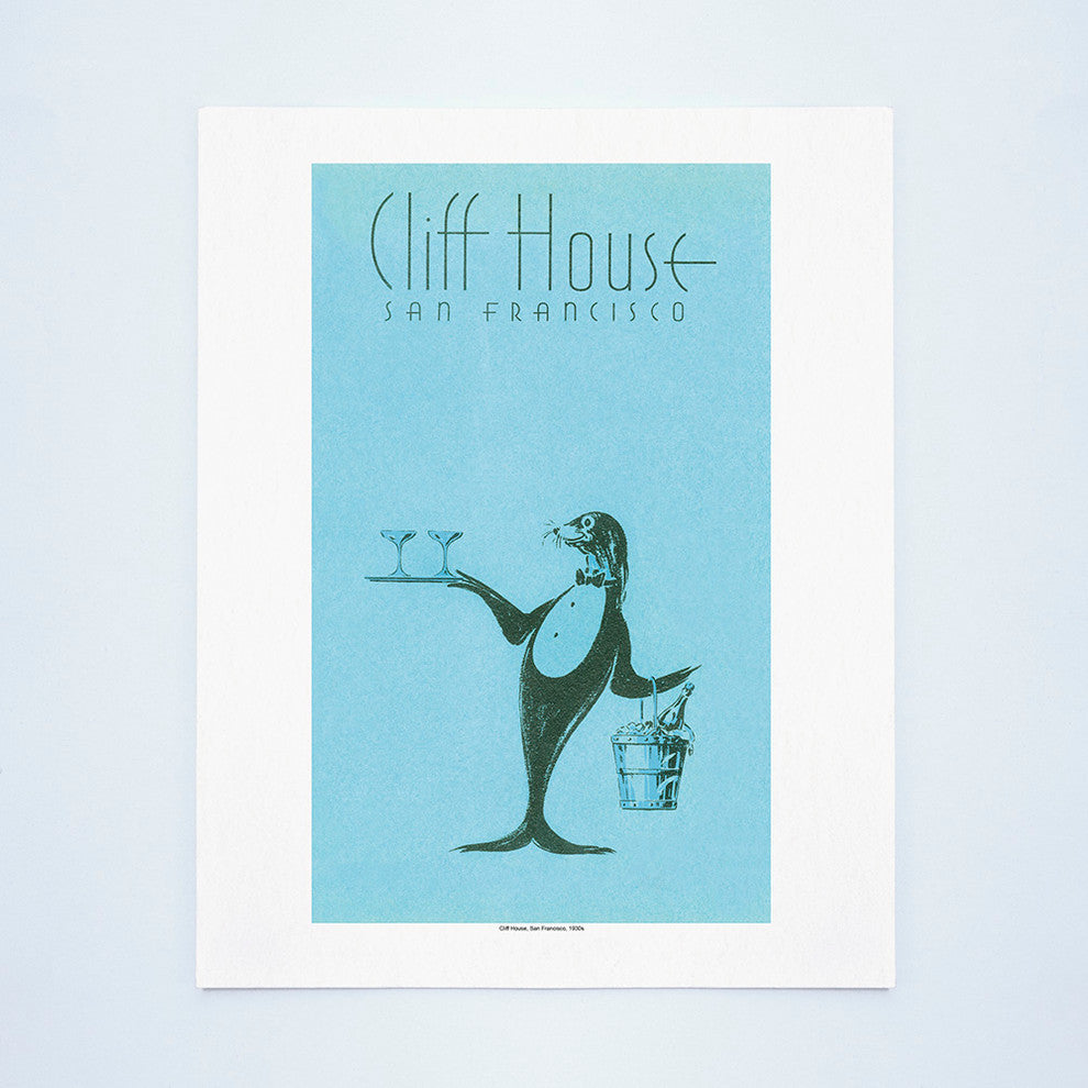 Cliff House, San Francisco, 1930s Vintage Menu Art Print, 13x19"