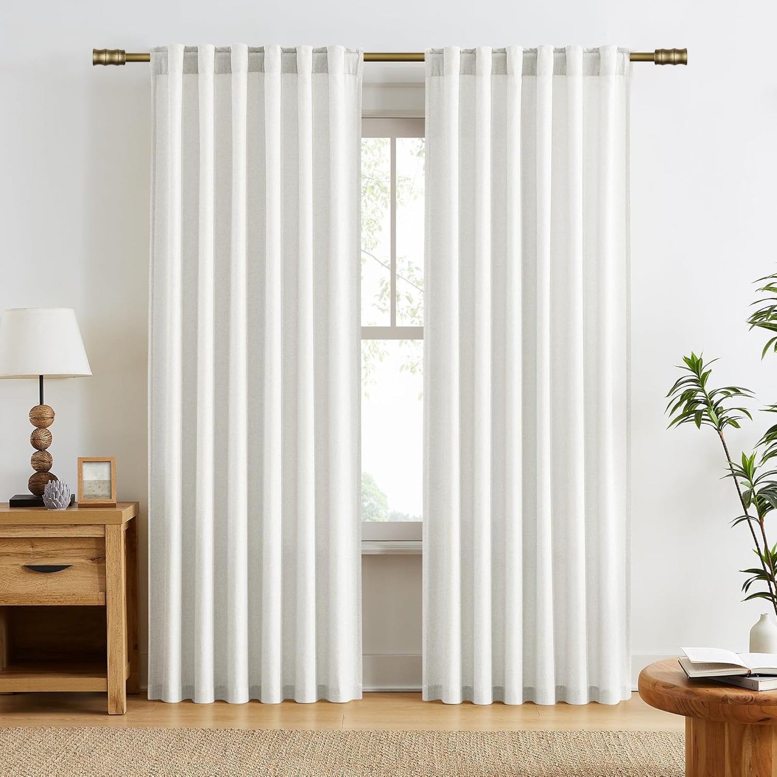 1" Diameter Bamboo Curtain Rod, 48"-84", Renaissance Gold