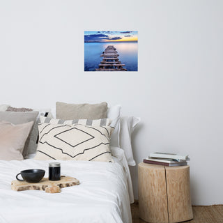 Old Weathered Lake Pier at Sunset Landscape Photo Loose Wall Art Prints, 18" X 24"