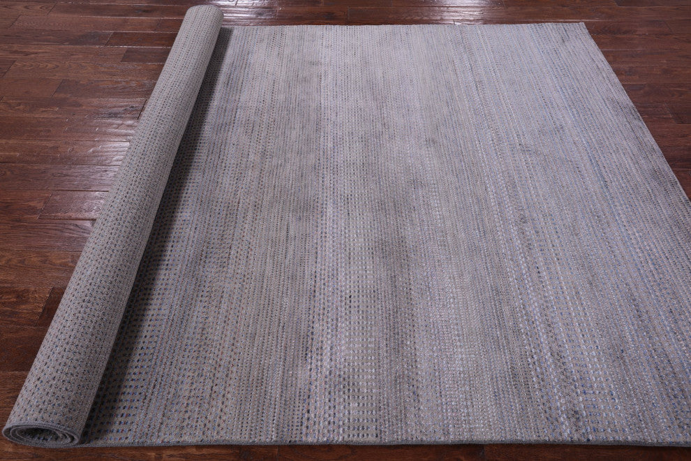 6' 2" X 8' 11" Wool and Silk Handmade Savannah Grass Rug Q11924