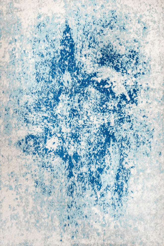 Dune Modern Abstract Area Rug, Cream/Blue, 8x10