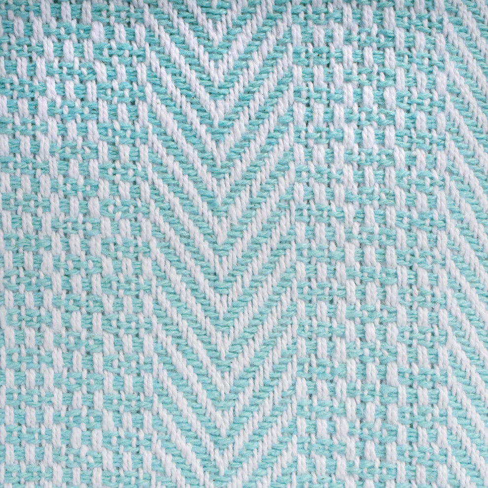Aqua Herringbone Stripe Throw