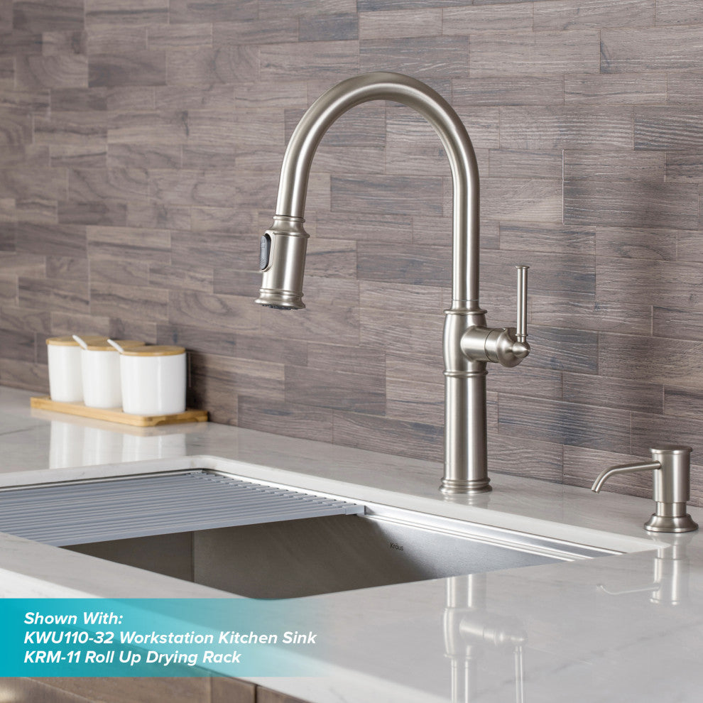 Kraus KPF-1682SFS Traditional Pulldown Kitchen Faucet In Spot Free S. Steel